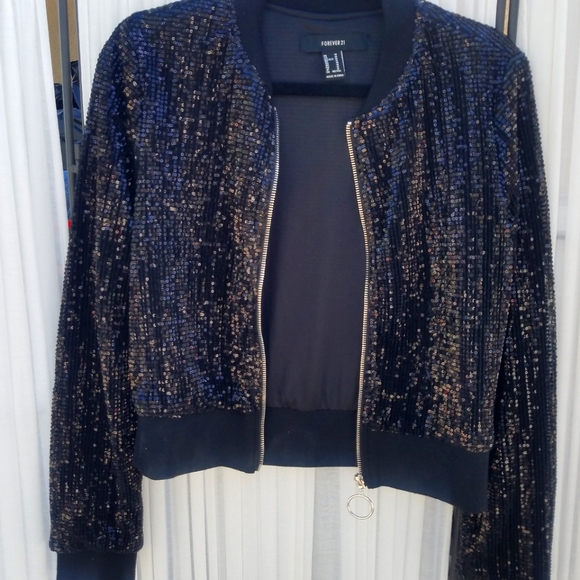 Forever 21 Jackets & Blazers - Forever 21 Sequins Bomber Jacket